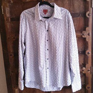 Tommy Hilfiger white navy embroidery men's shirt button up XL